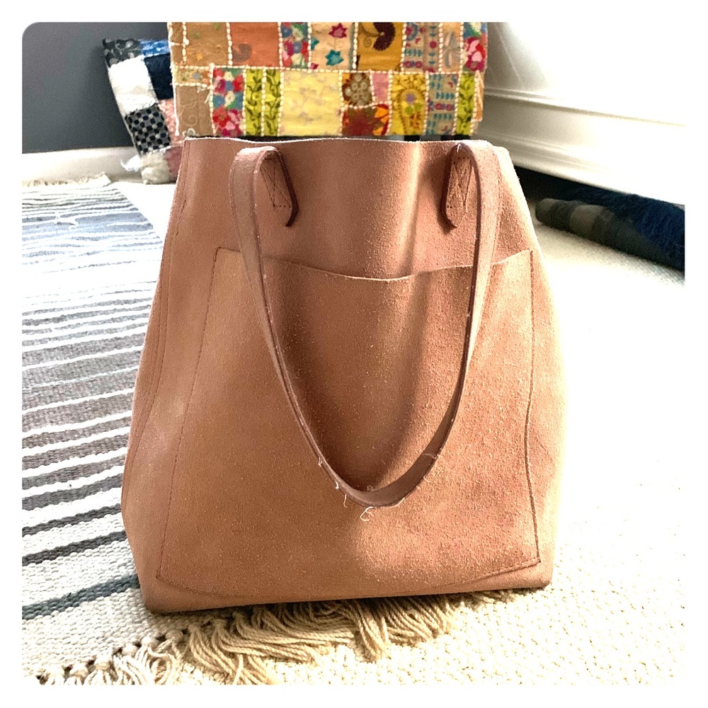 Suede Medium Transport Tote in Dusty Clay